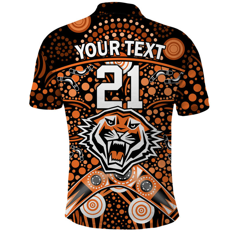 custom-personalised-wests-tigers-rugby-polo-shirt-boomerang-indigenous-dots