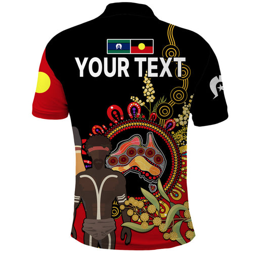 custom-personalised-naidoc-2023-indigenous-polo-shirt-australia-map-with-golden-wattle