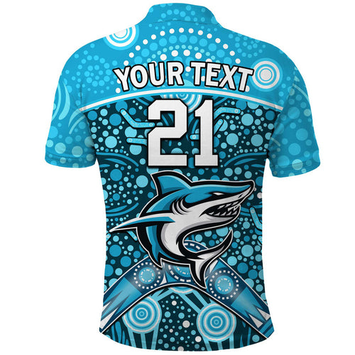 custom-personalised-sharks-rugby-polo-shirt-boomerang-indigenous-dots