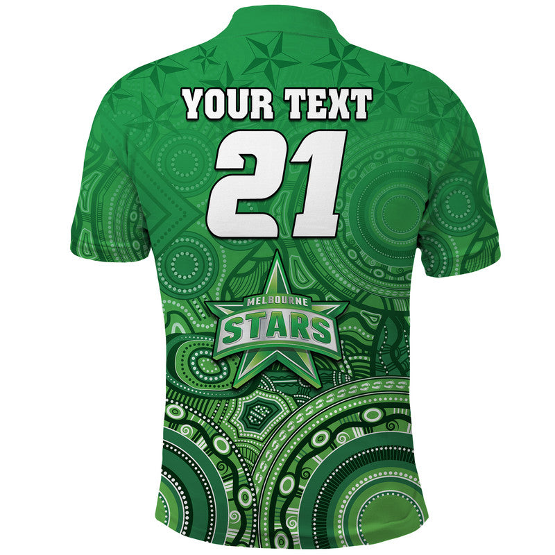 custom-personalised-melbourne-team-green-indigenous-aboriginal-stars-arts-polo-shirt