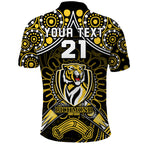 custom-personalised-richmond-tigers-football-polo-shirt-boomerang-indigenous-dots