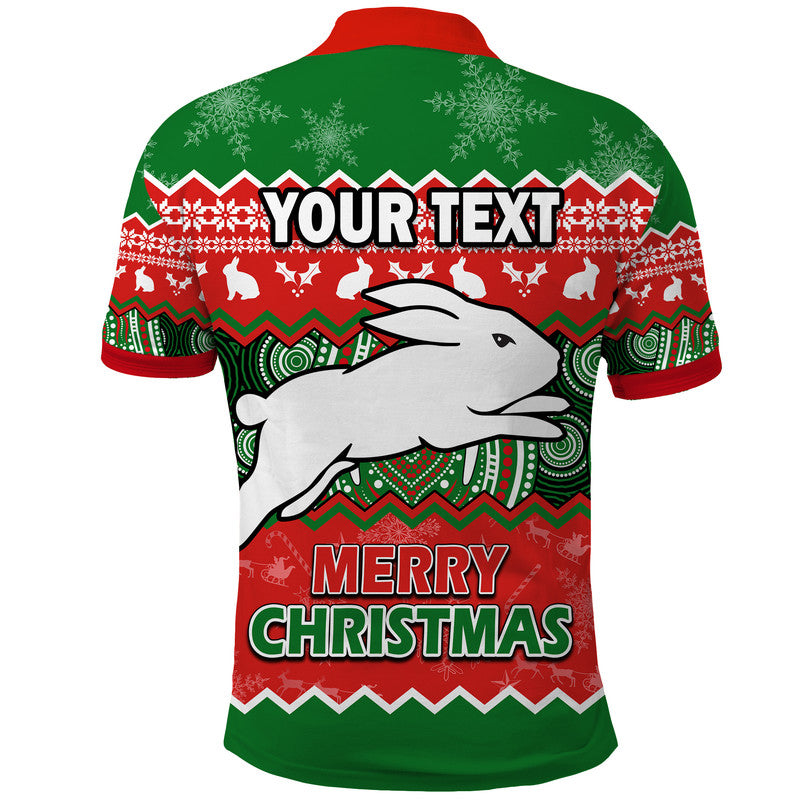 custom-personalised-south-sydney-rabbitohs-aboriginal-christmas-vibe-polo-shirt
