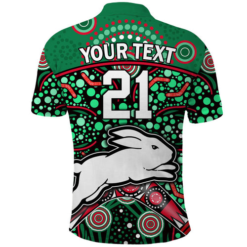 custom-personalised-south-sydney-indigenous-rabbitohs-dot-art-style-polo-shirt
