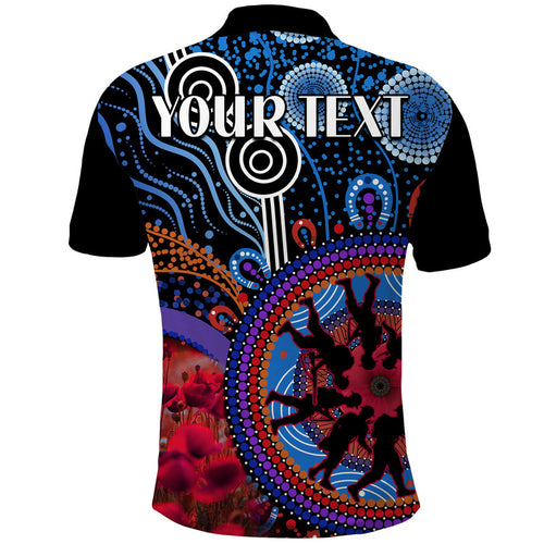 custom-personalised-australia-anzac-day-polo-shirt-aboriginal-military-and-poppy-flowers-style