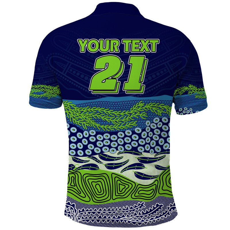 custom-text-and-number-canberra-the-green-machine-raiders-boomerang-indigenous-polo-shirt