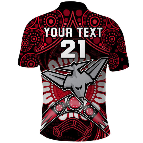 custom-personalised-bombers-football-polo-shirt-boomerang-indigenous-dots