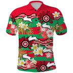 custom-personalised-rabbitohs-rugby-polo-shirt-tropical-flowers-and-palm-hawaiian-style