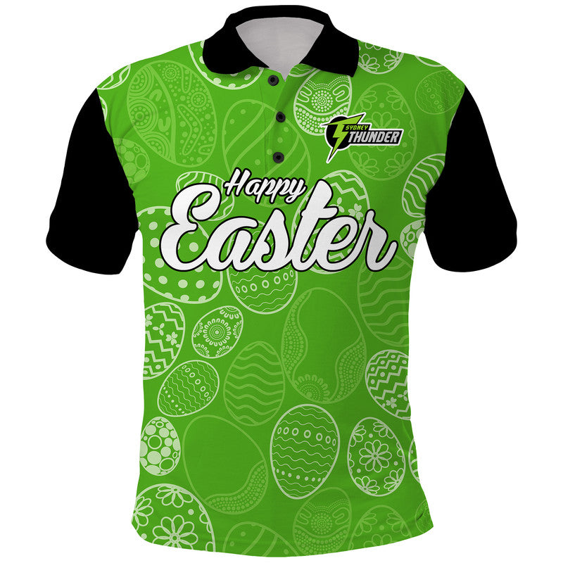 custom-personalised-sydney-thunder-cricket-happy-easter-day-polo-shirt-simple-style