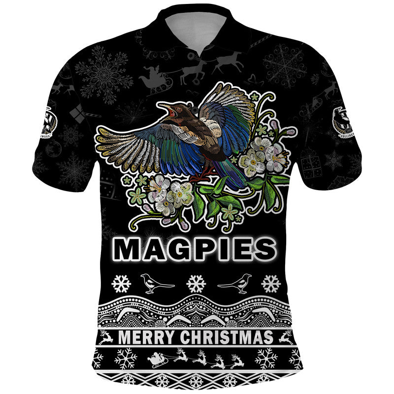 custom-personalised-and-number-collingwood-pies-unique-winter-season-polo-shirt-magpies-merry-christmas