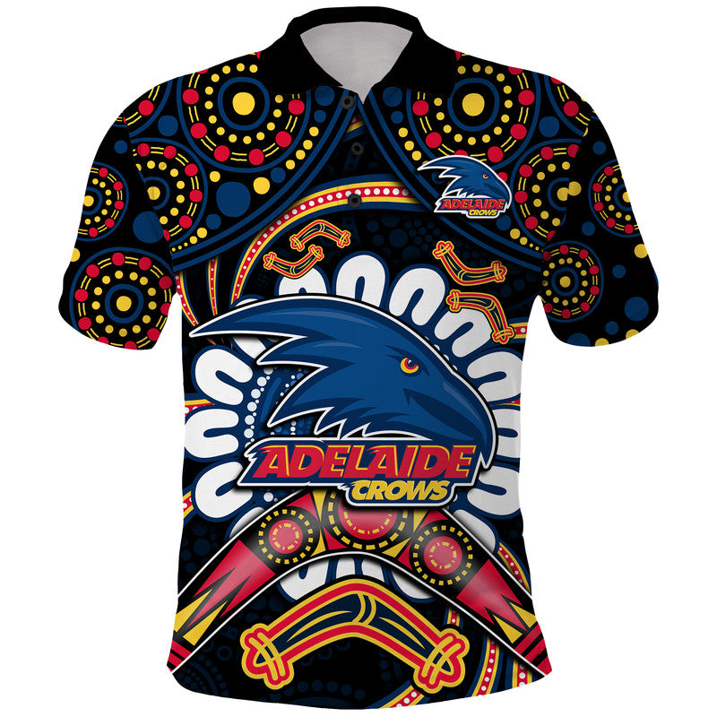 adelaide-crows-football-polo-shirt-boomerang-indigenous-dots