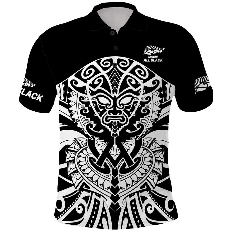 custom-text-and-number-aotearoa-silver-fern-rugby-sevens-polo-shirt-maori-tribal-all-black