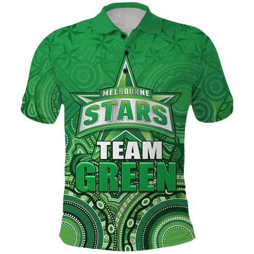 custom-personalised-melbourne-team-green-indigenous-aboriginal-stars-arts-polo-shirt