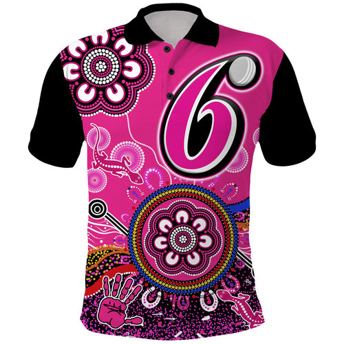 custom-personalised-sydney-sixers-polo-shirt-cricket-indigenous-aboriginal-lizard-version