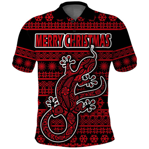 custom-personalised-australian-lizard-christmas-vibe-with-aboriginal-dot-painting-style-polo-shirt