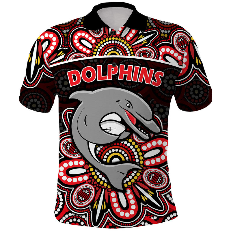 dolphins-rugby-polo-shirt-aboriginal-dot-painting