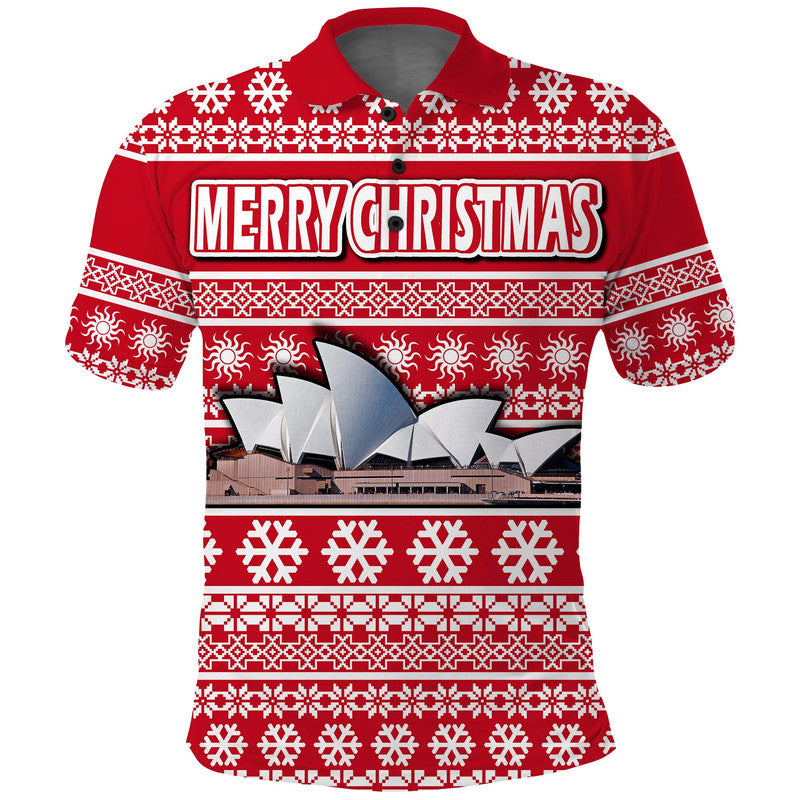custom-personalised-australian-sydney-opera-house-christmas-vibe-with-aboriginal-dot-painting-style-polo-shirt