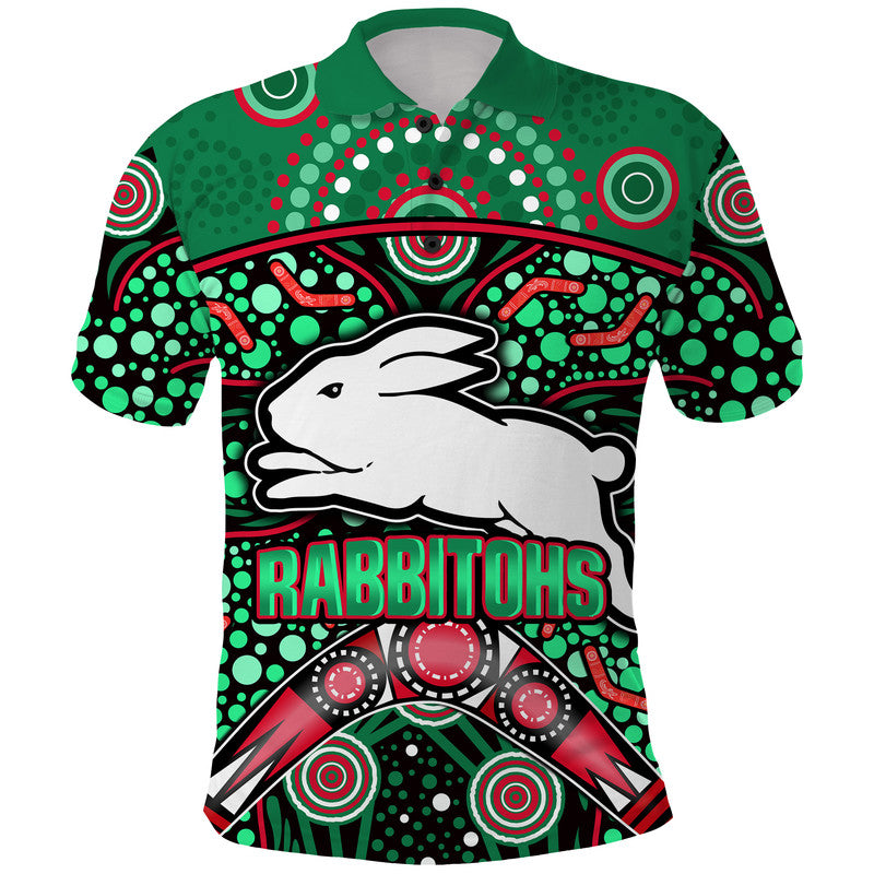 south-sydney-indigenous-rabbitohs-dot-art-style-polo-shirt
