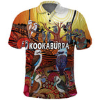 custom-personalised-australia-kookaburra-dreaming-aboriginal-arty-style-polo-shirt