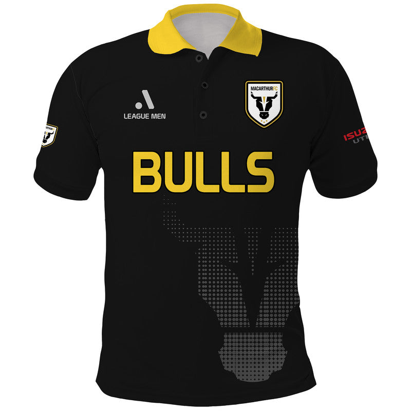 custom-personalised-macarthur-soccer-polo-shirt-bulls-black-and-gold