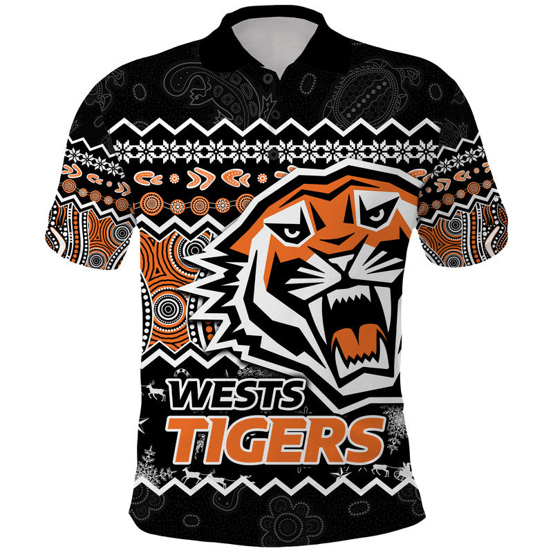 custom-personalised-wests-tigers-aboriginal-christmas-vibe-black-version-polo-shirt