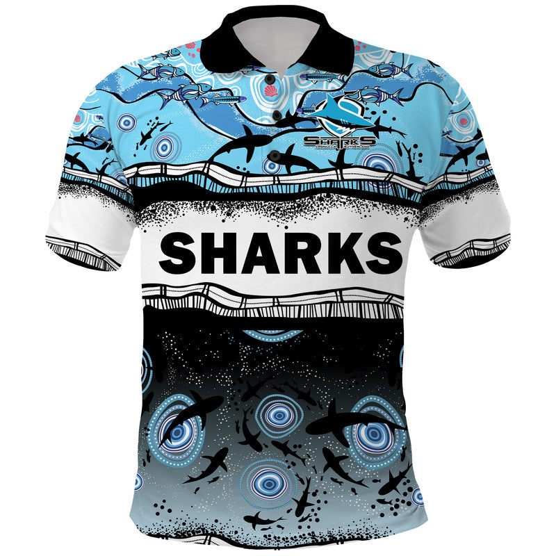 custom-text-and-number-sharkies-aboriginal-polo-shirt