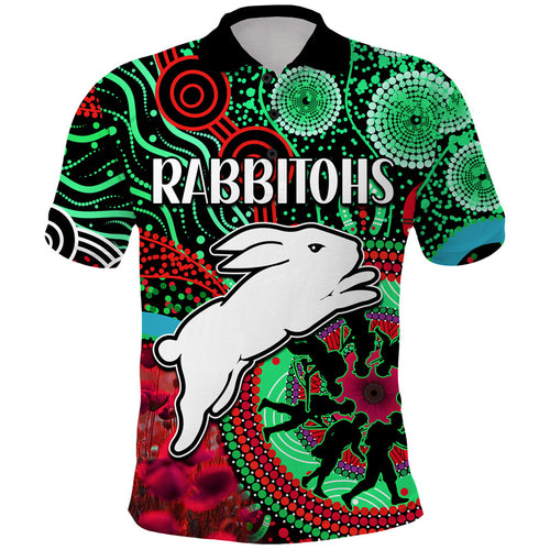 rabbitohs-rugby-anzac-polo-shirt-aboriginal-military-and-poppy-flowers
