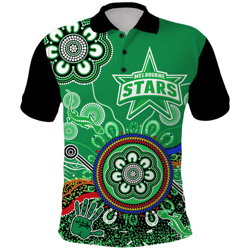 custom-personalised-melbourne-stars-polo-shirt-cricket-indigenous-aboriginal-lizard-version