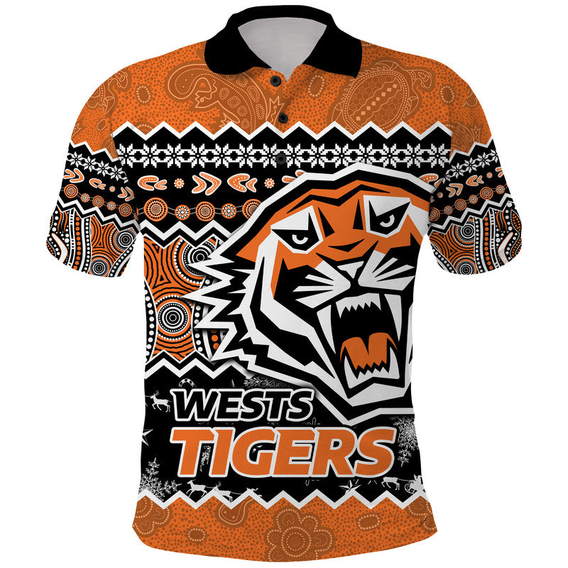 custom-personalised-wests-tigers-aboriginal-christmas-vibe-gold-version-polo-shirt