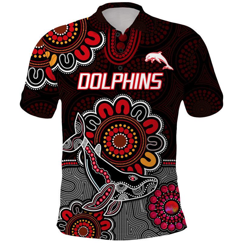 custom-personalised-dolphins-rugby-polo-shirt-indigenous-circles-and-waves-black