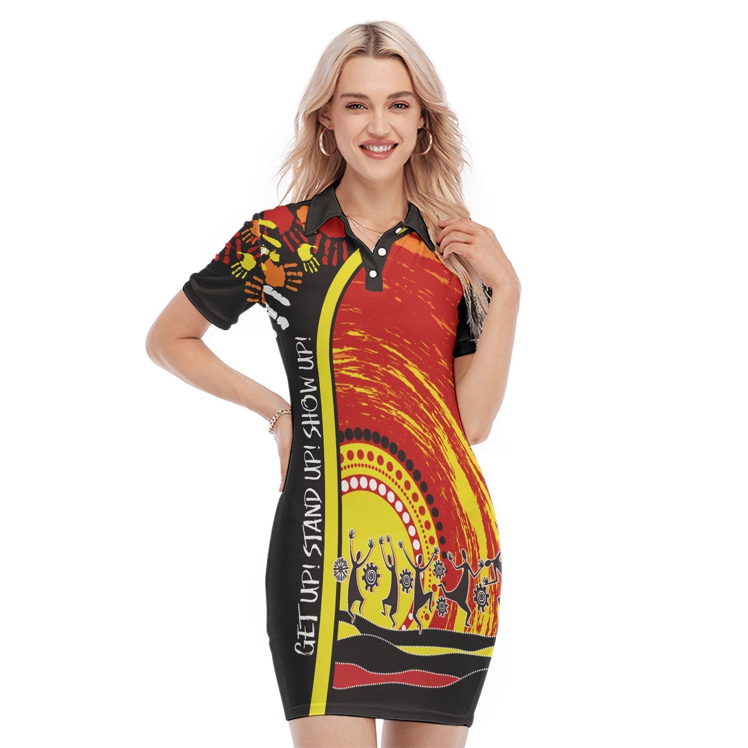 custom-personalised-aboriginal-naidoc-week-2022-polo-dress-get-up-stand-up-show-up