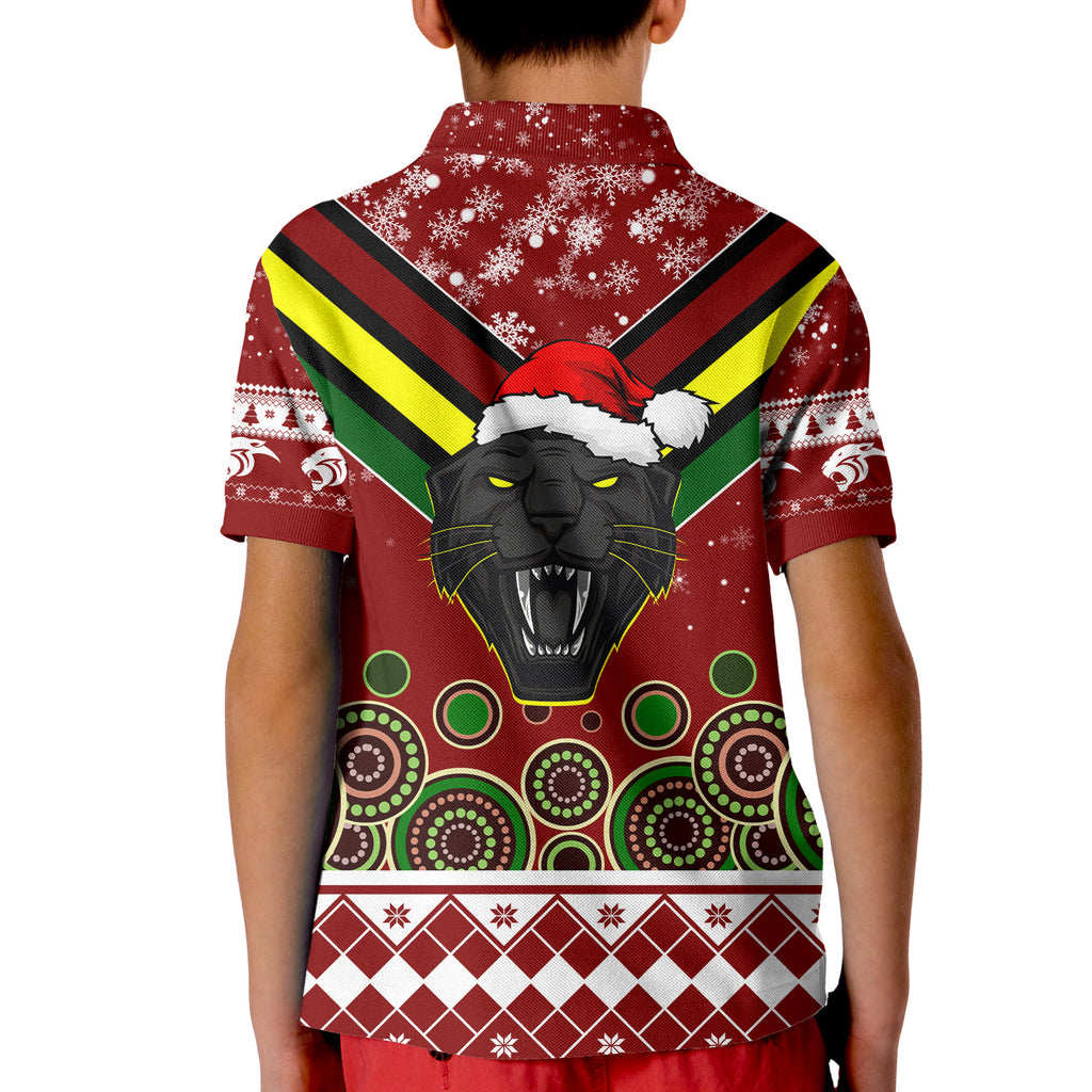 aboriginal-christmas-black-panther-with-santa-hat-kid-polo-shirt