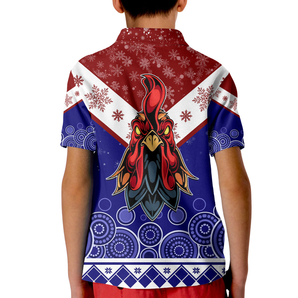 aboriginal-art-chooks-tricolor-merry-christmas-kid-polo-shirt