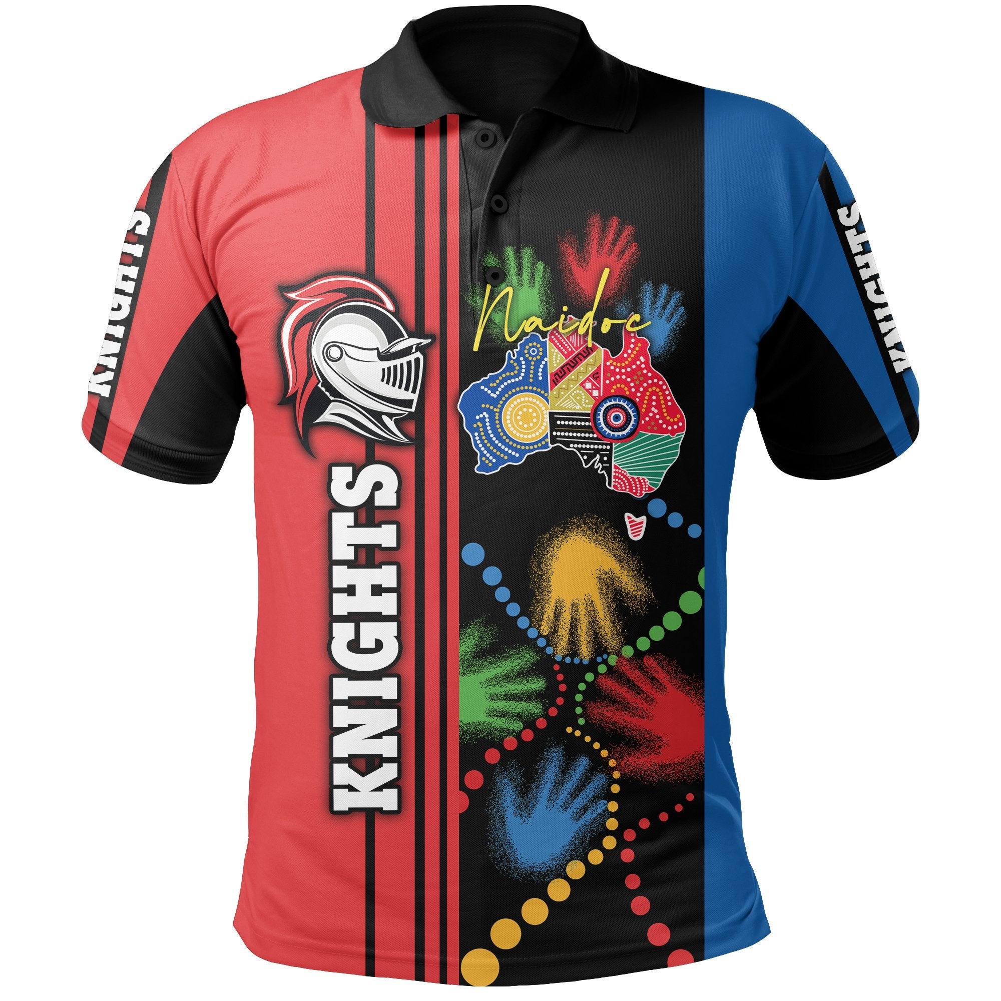 custom-personalised-knights-polo-shirt-newcastle-naidoc-week-aboriginal-sport-style