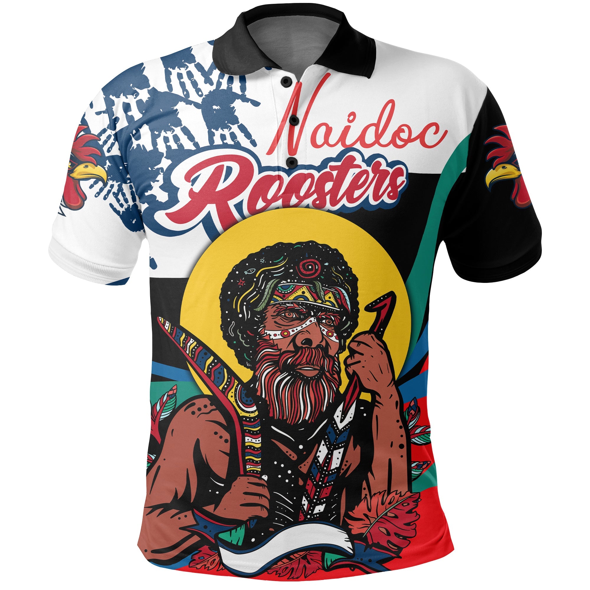 custom-personalised-australia-roosters-naidoc-week-polo-shirt-indigenous-style