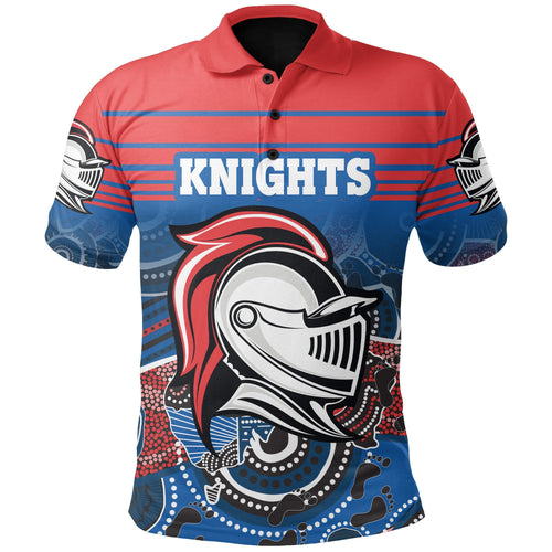 custom-personalised-knights-polo-shirt-newcastle-aboriginal-horizontal-style