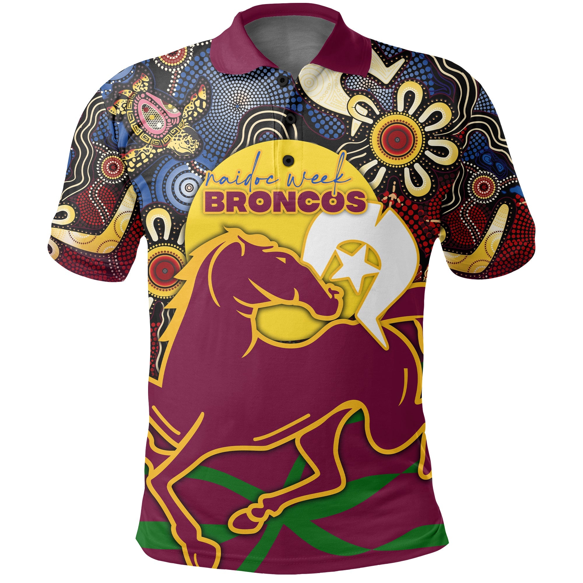 custom-personalised-broncos-naidoc-week-polo-shirt-aboriginal-art-style