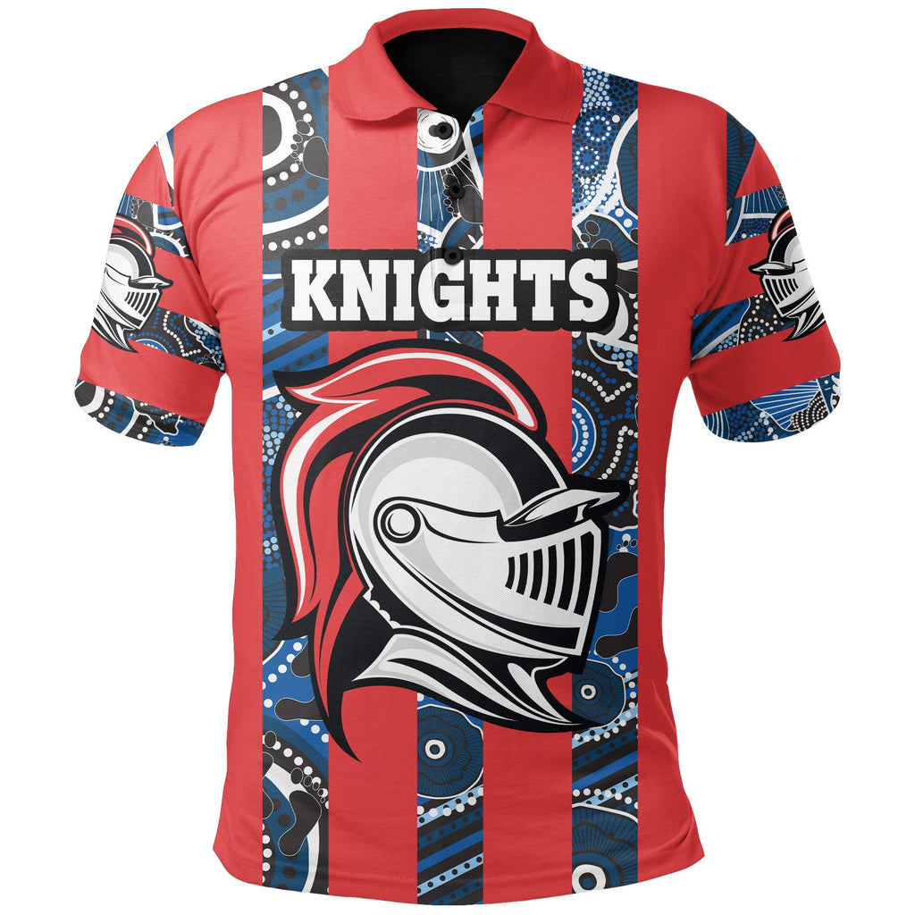 custom-personalised-knights-polo-shirt-newcastle-aboriginal-vertical-style