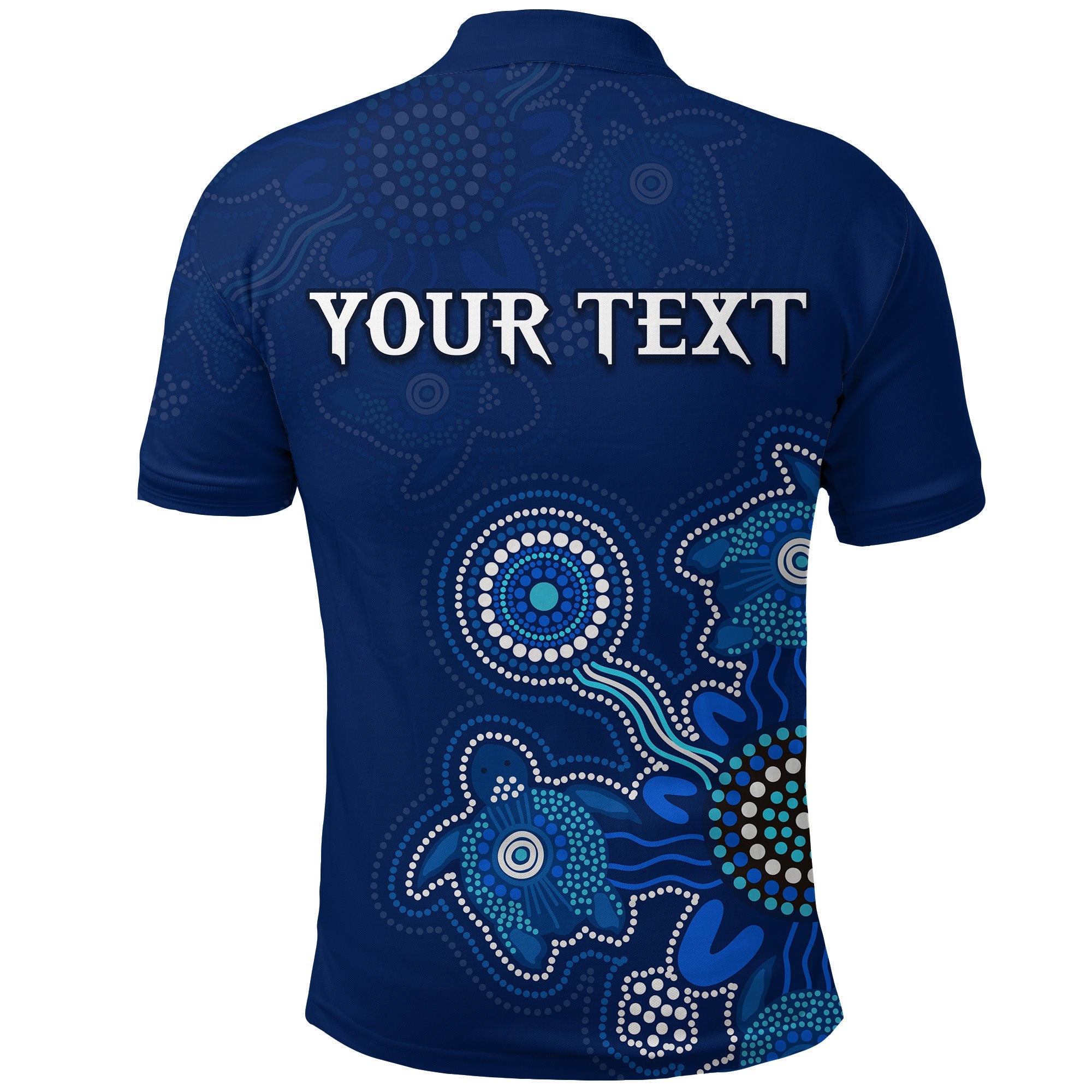 custom-personalised-aboriginal-dot-polo-shirt-turtles-victory