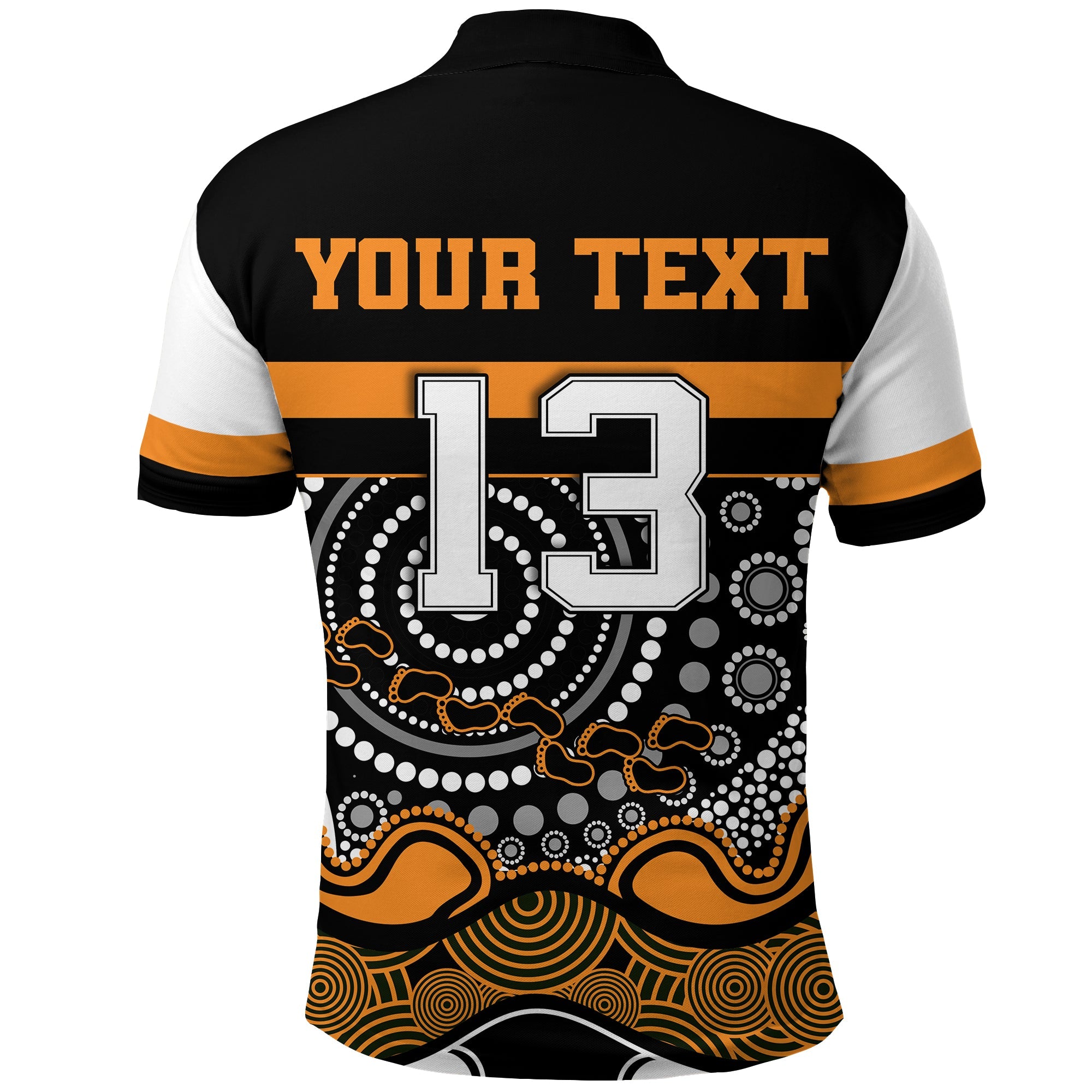 custom-personalised-tigers-indigenous-polo-shirt-wests-football-custom-text-and-number