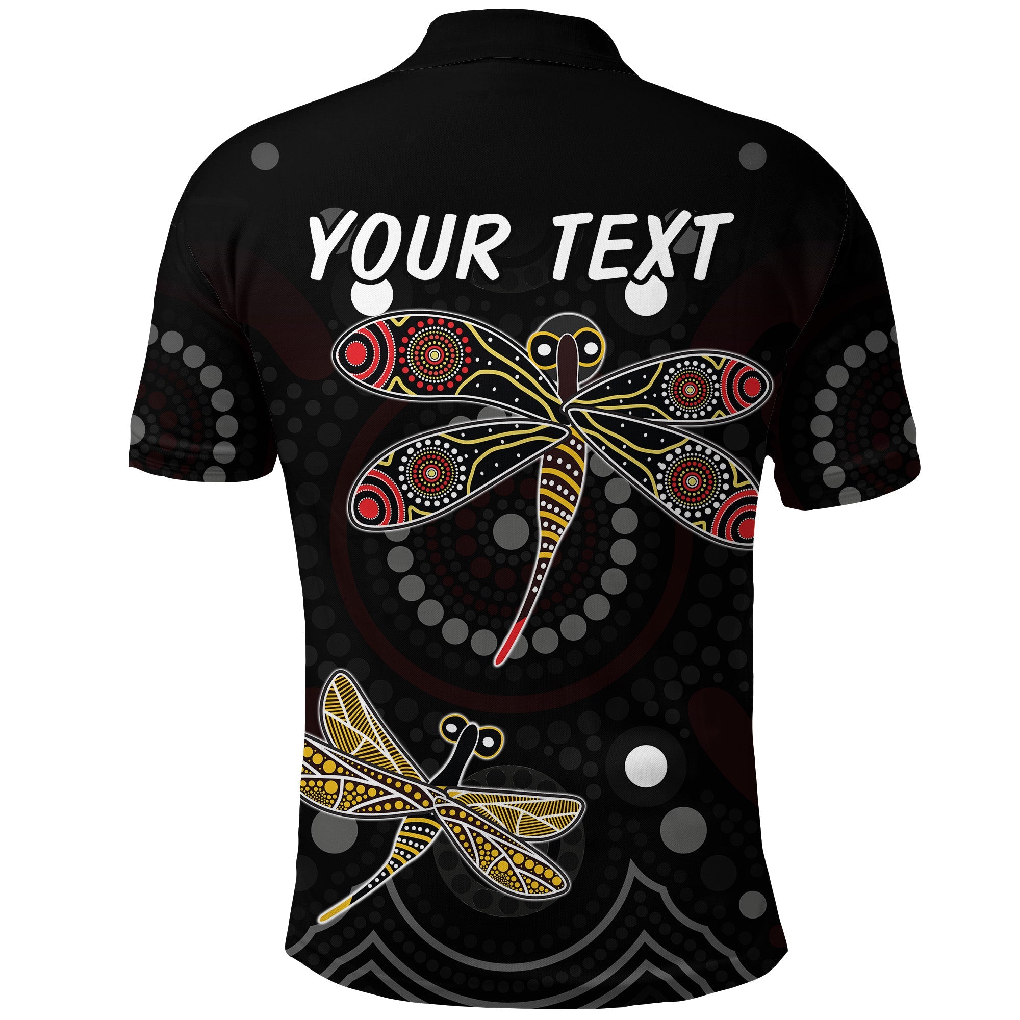 custom-personalised-aboriginal-dot-polo-shirt-butterfly-victory