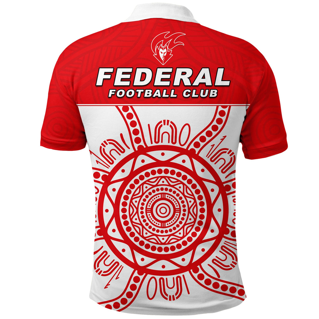 federal-football-polo-shirt-indigenous-impressive