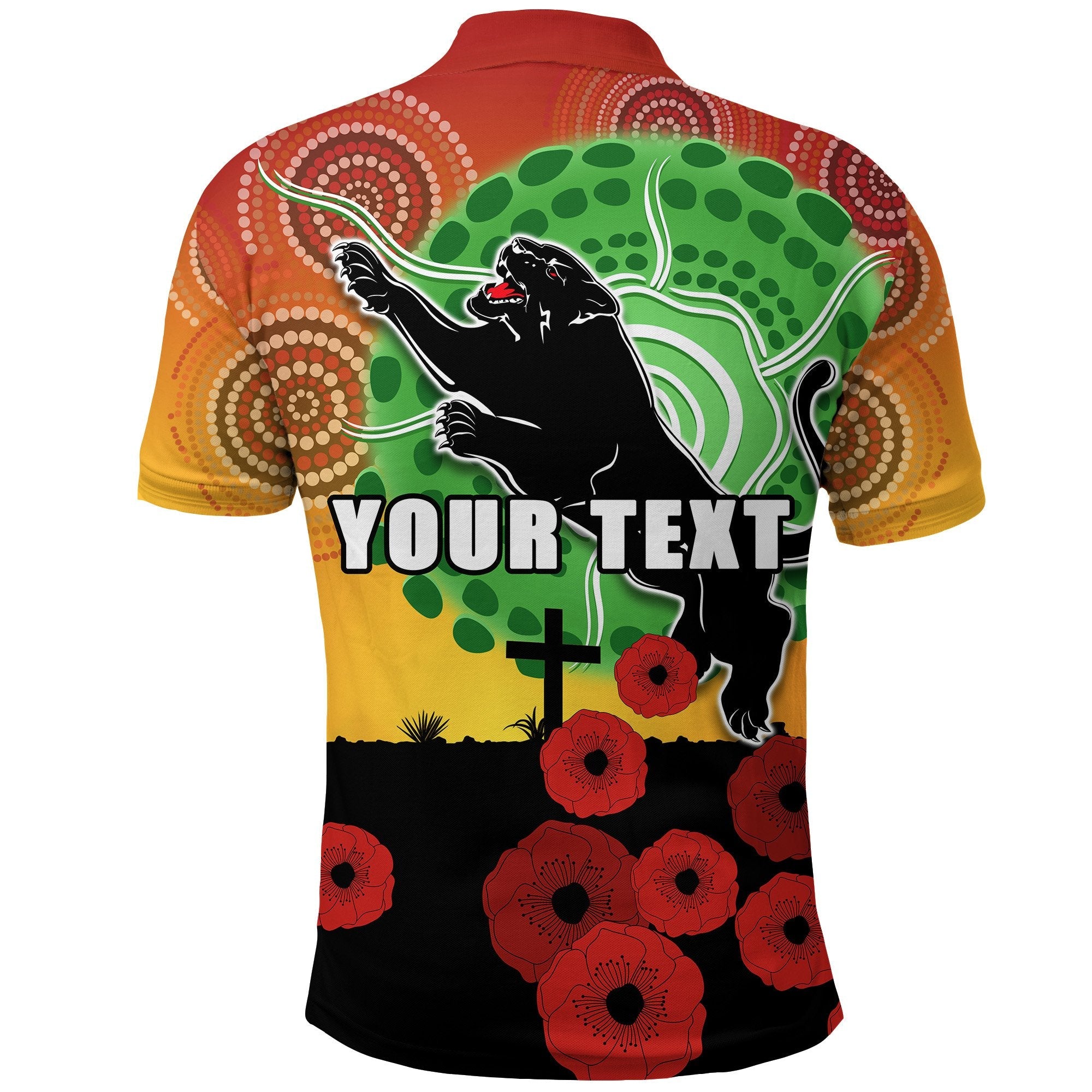 custom-personalised-panthers-anzac-day-polo-shirt-mix-indigenous-lest-we-forget