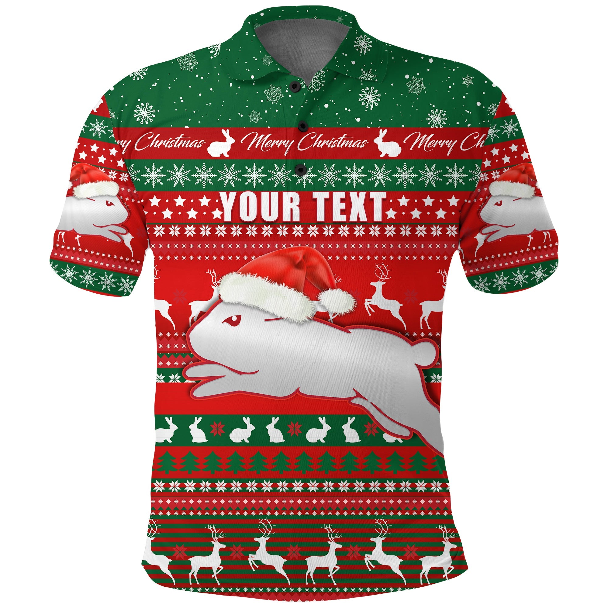 custom-personalised-rabbitohs-christmas-polo-shirt-south-sydney-indigenous