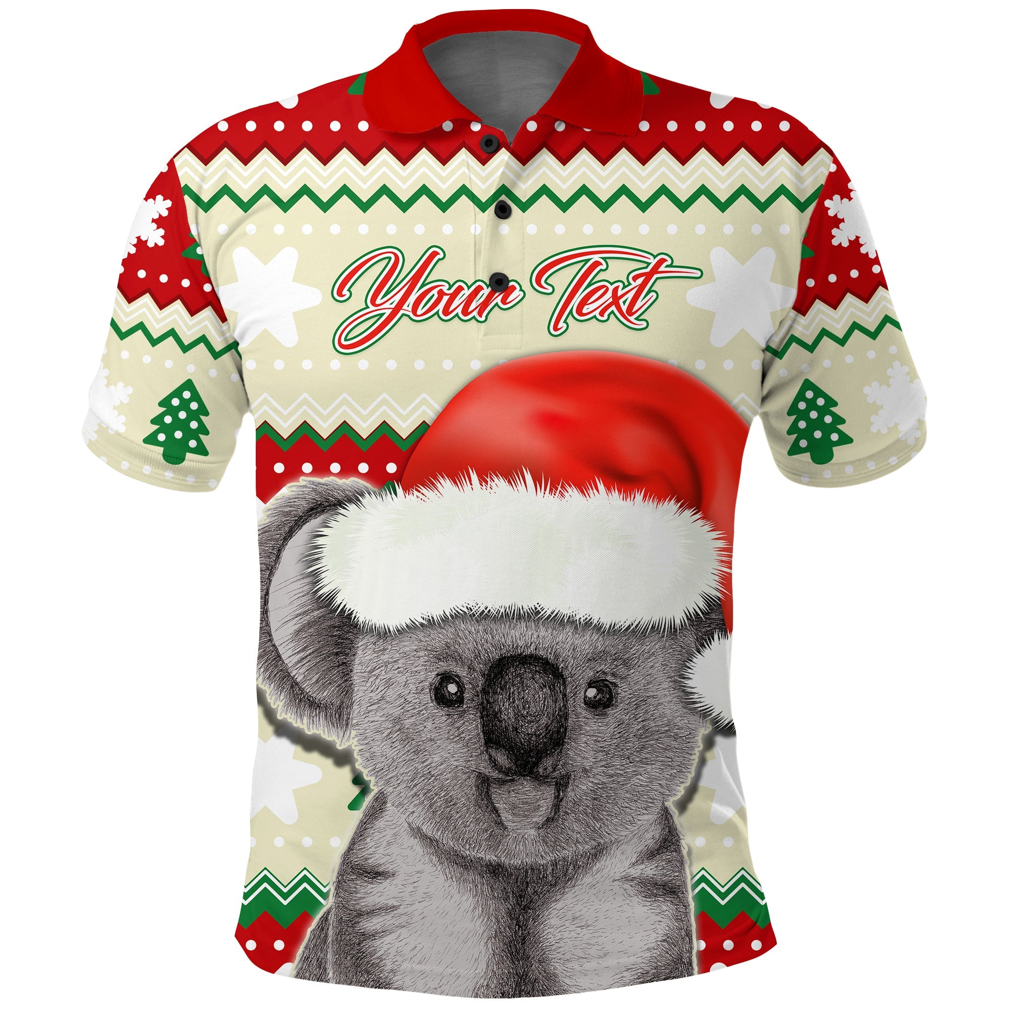 custom-personalised-australia-merry-christmas-polo-shirt-koala-lovers