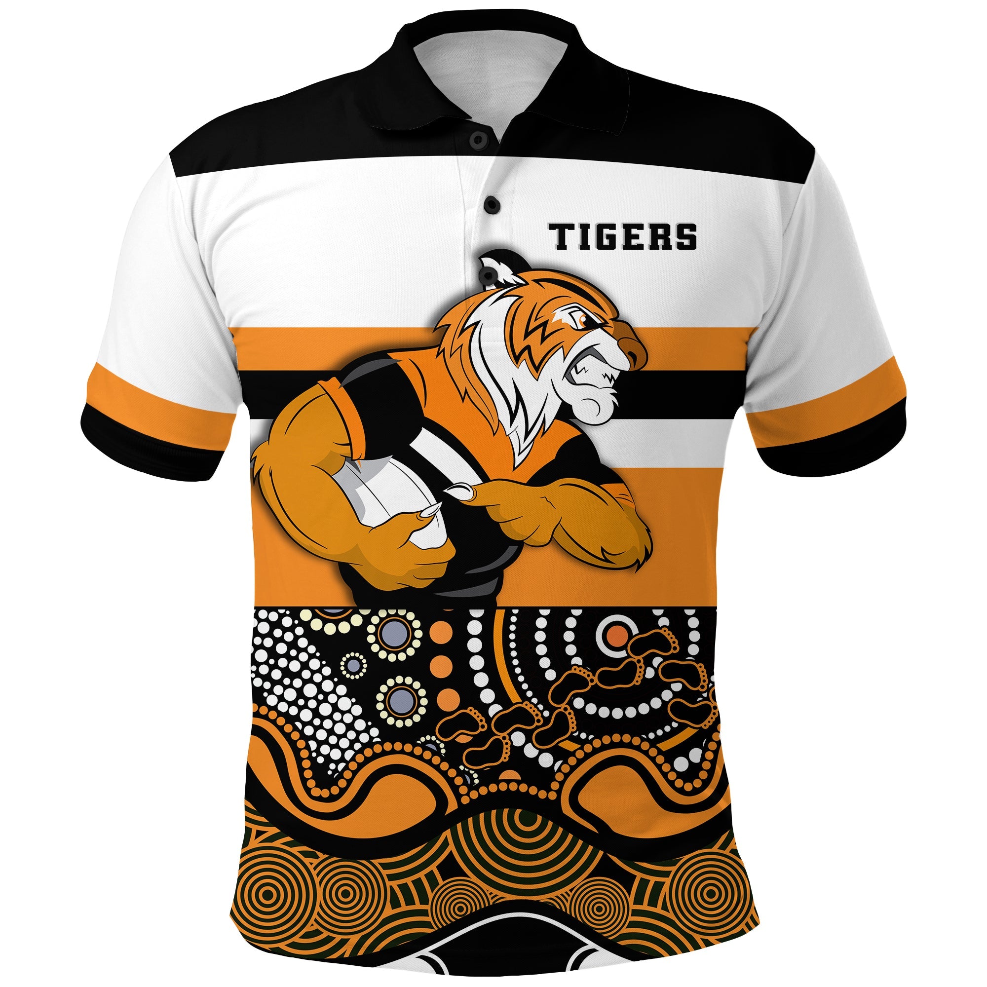 custom-personalised-tigers-indigenous-polo-shirt-wests-football-custom-text-and-number