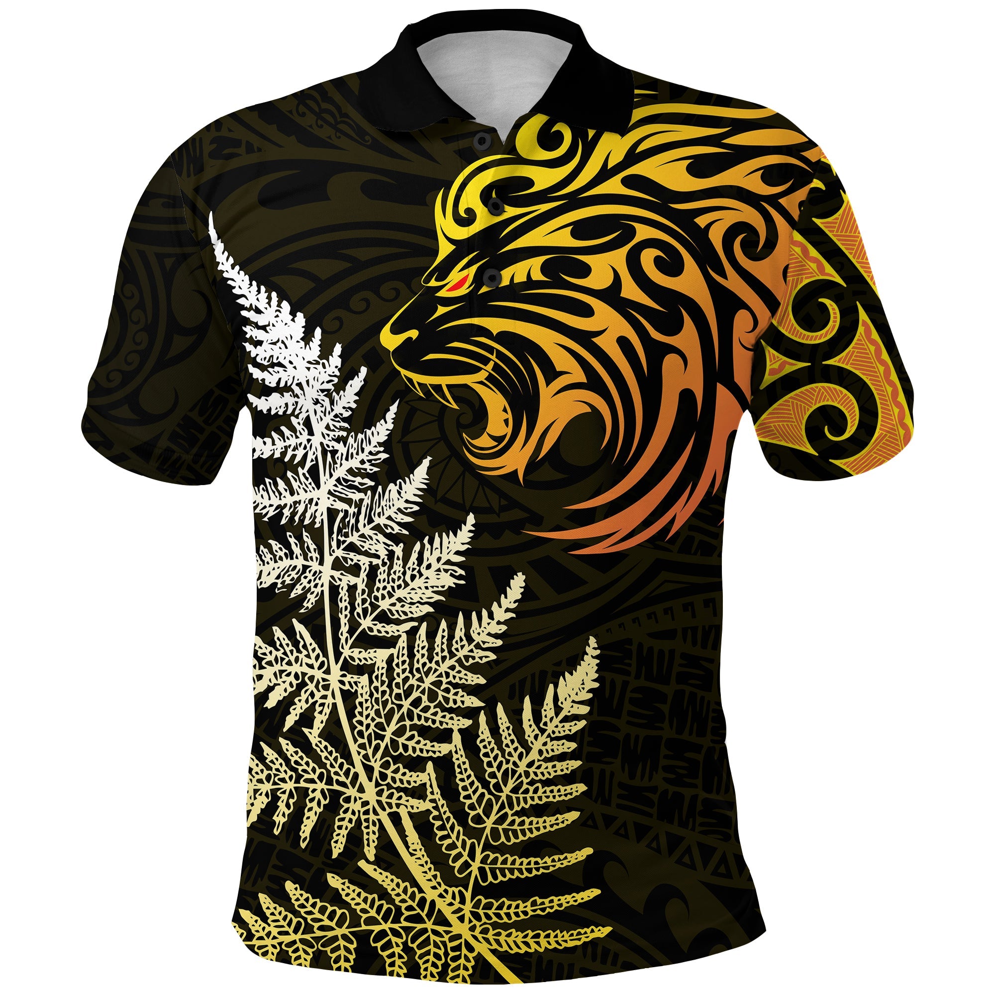 custom-personalised-lion-maori-polo-shirt-aotearoa-mix-silver-fern