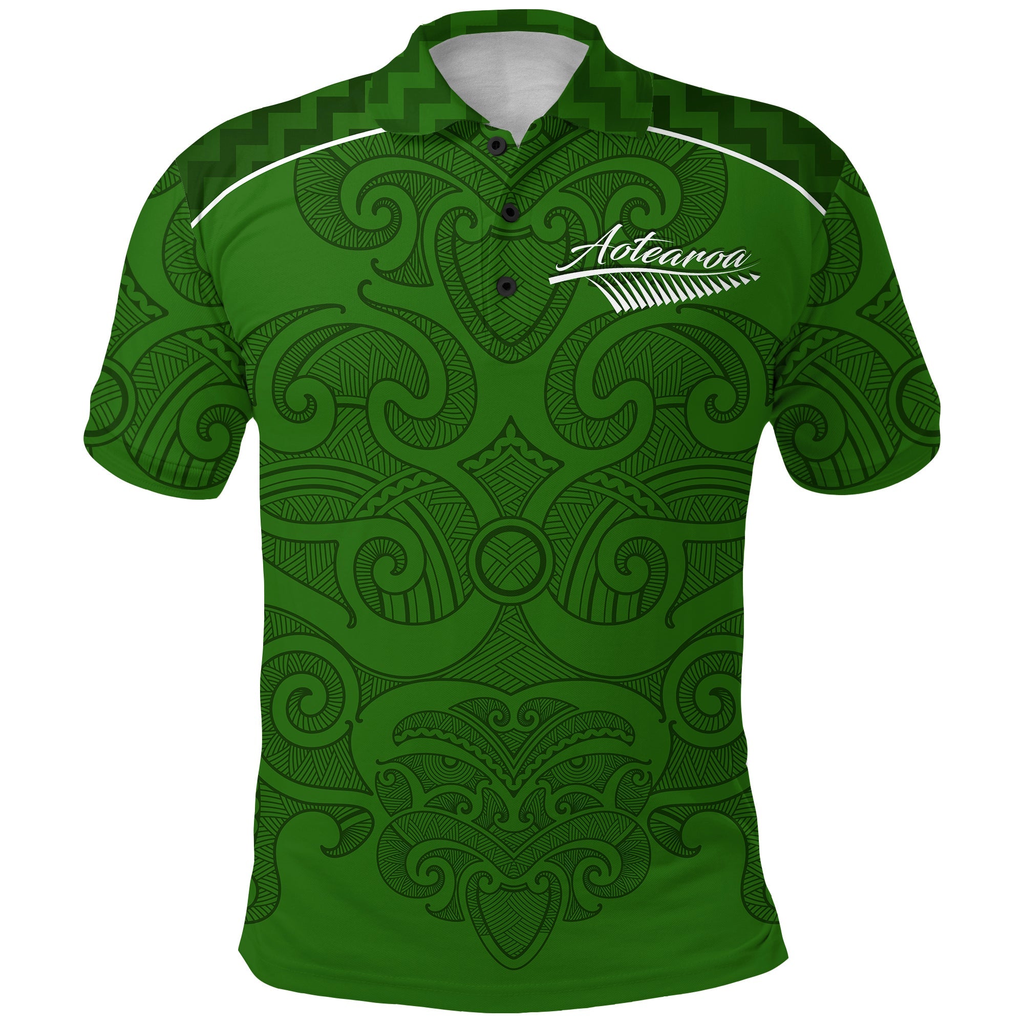 custom-personalised-maori-2021-polo-shirt-green-aotearoa-tattoo-custom-text-and-number