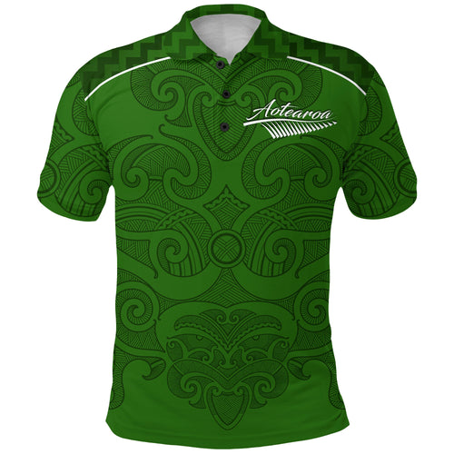 custom-personalised-maori-2021-polo-shirt-green-aotearoa-tattoo-custom-text-and-number