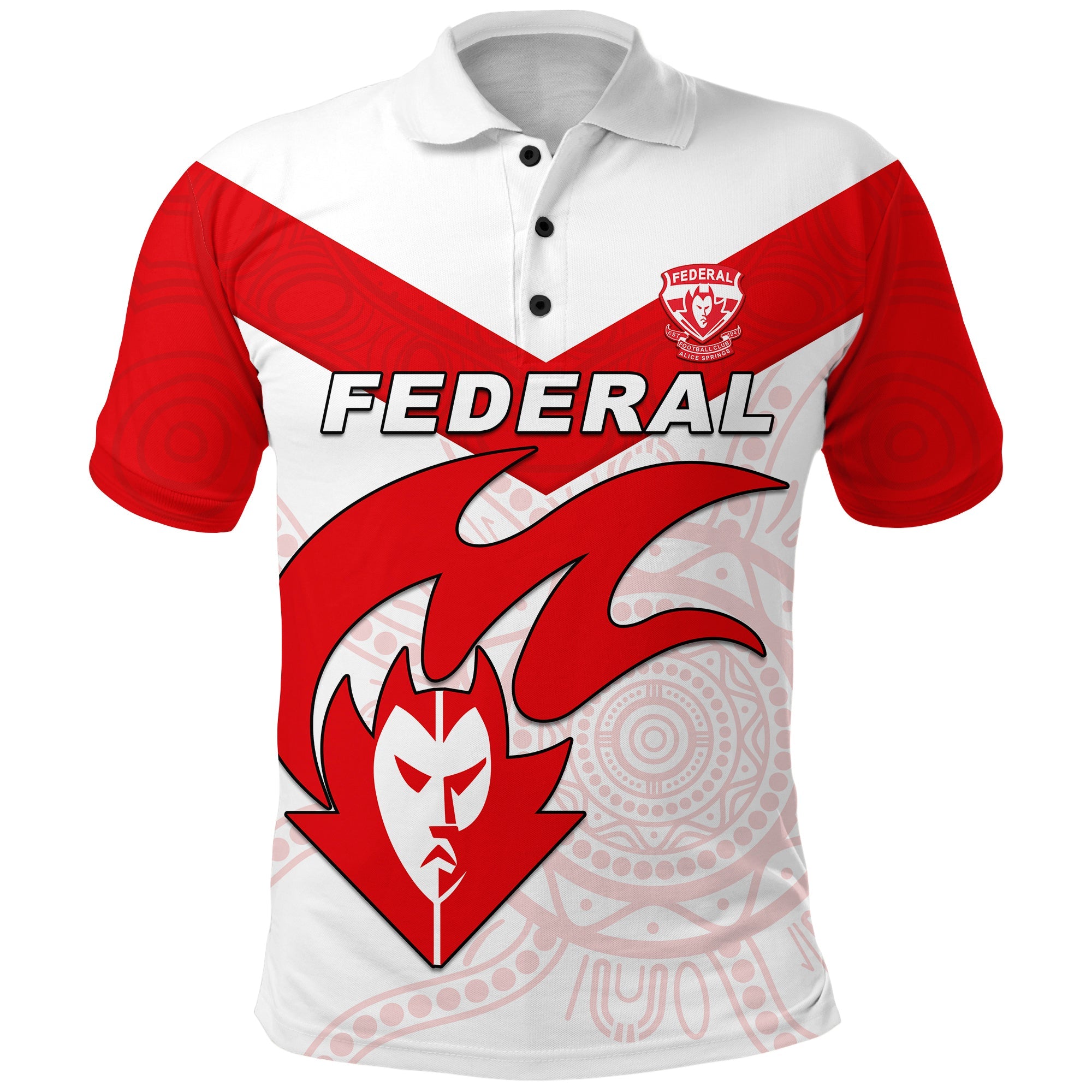 federal-football-polo-shirt-indigenous-impressive