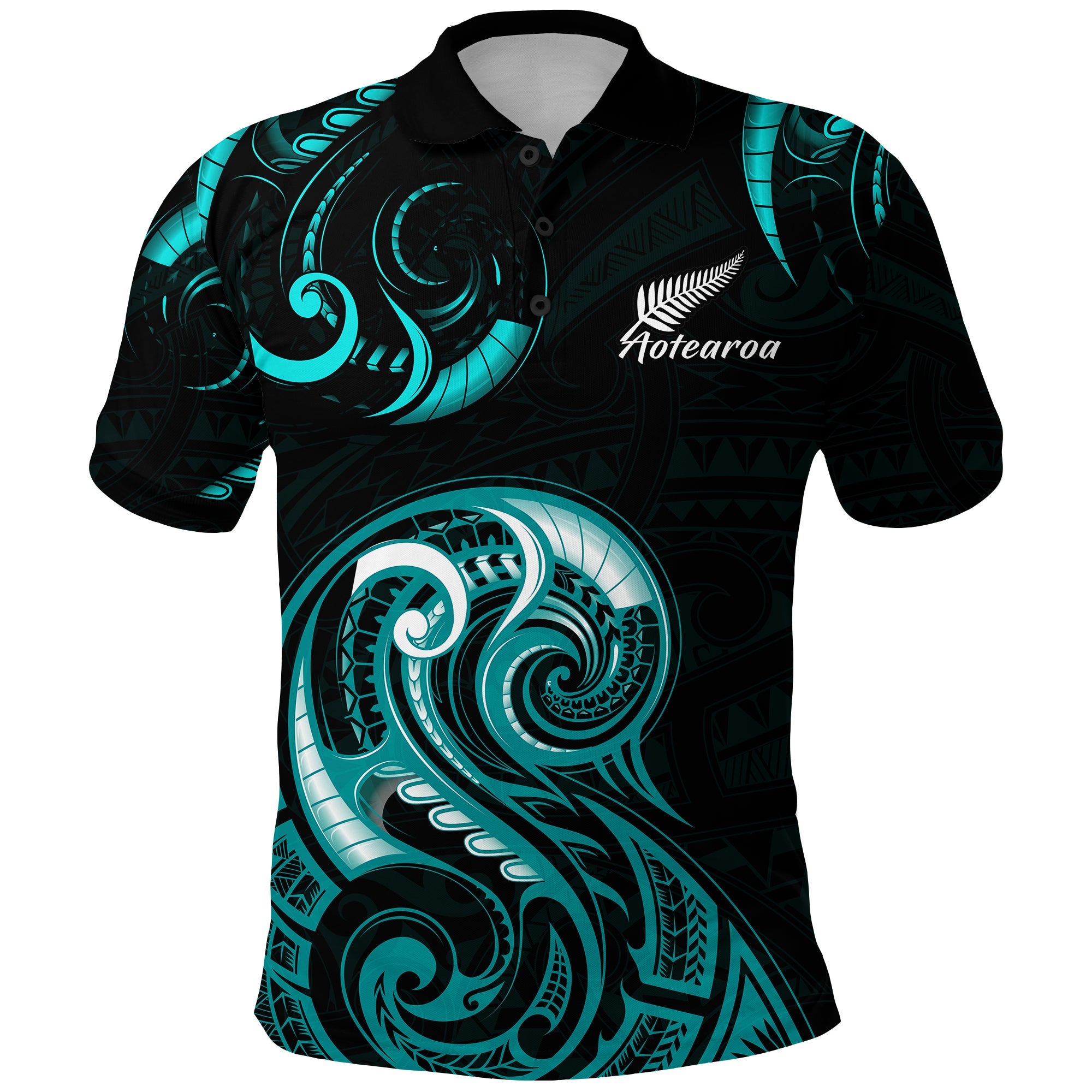 aotearoa-fern-polo-shirt-maori-pattern-version-turquoise